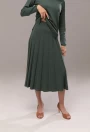 Image of Pleated Knit Flared Skirt