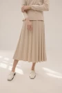 Image of Pleated Knit Flared Skirt