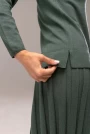 Image of Pleated Knit Flared Skirt