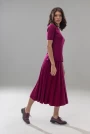 Image of Pleated Knit Flared Skirt