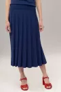 Image of Short Sleeve Knitted Set - Classic Blouse and Flared Pleated Skirt
