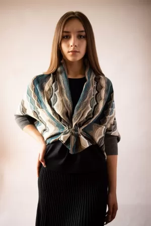 Knitted Cardigan with Shawl Collar