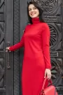Image of Roll Knitted Midi Dress with Golf Collar