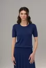 Фото для Трикотажный Комплект - Классическая Блуза и Расклешённая Юбка со Складками с коротким рукавом