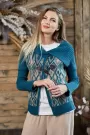 Image of Knitted Cardigan with Shawl Collar