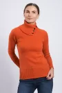 Image of Knitted Sweater with Golf Collar
