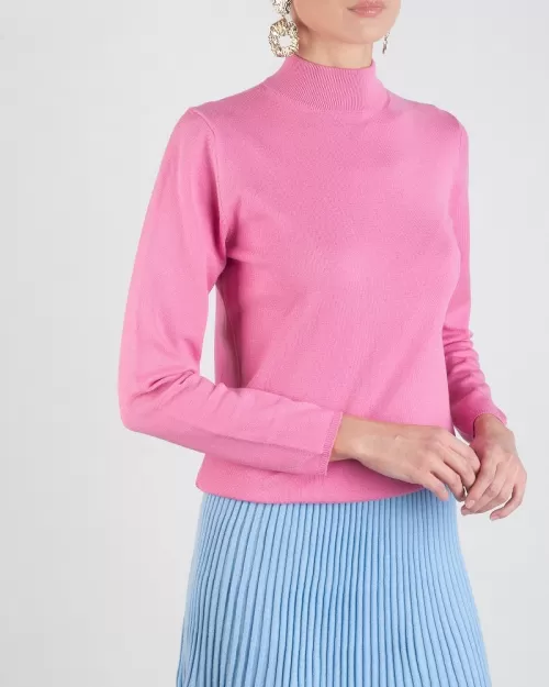 Long Sleeve Knitted Turtleneck with Stand Collar