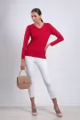Image of Long Sleeve Knitted V-Neck Sweater