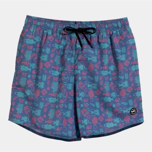 Pantaloni scurți de înot PARTY SWIM SHORTS GREY TURQUOISE CORAL